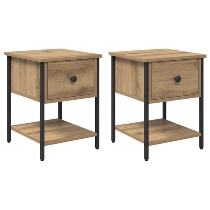 Vidaxl 2er-Set Nachtschrank in Artisan Eiche Optik - 33% Rabatt