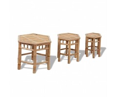 Vidaxl 3-teiliges Bambus-Gartenhocker-Set sechseckig - 34% Rabatt