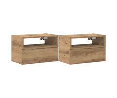 Vidaxl 2er-Set Wand-Nachtschränke Artisan Eiche, 45x26x28,5 cm, 34% Rabatt
