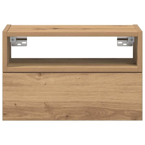 Vidaxl 2er-Set Wand-Nachtschränke Artisan Eiche, 45x26x28,5 cm, 34% Rabatt