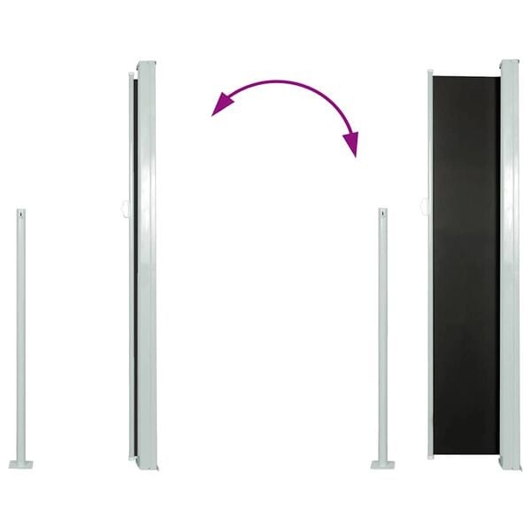 Vidaxl Seitenmarkise 100x500 cm Schwarz - Sichtschutz - 34% Rabatt
