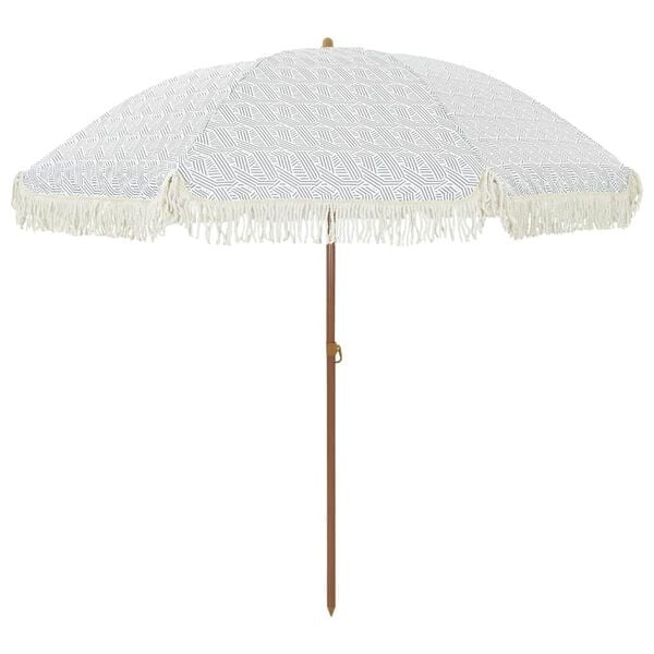 Vidaxl Strandsonnenschirm 205x205cm Grau-Weiß - 33% Rabatt