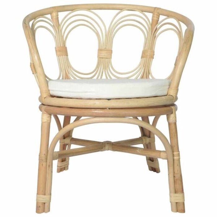 Vidaxl Rattan-Esszimmerstuhl mit Leinenkissen - Natur - 35% Rabatt
