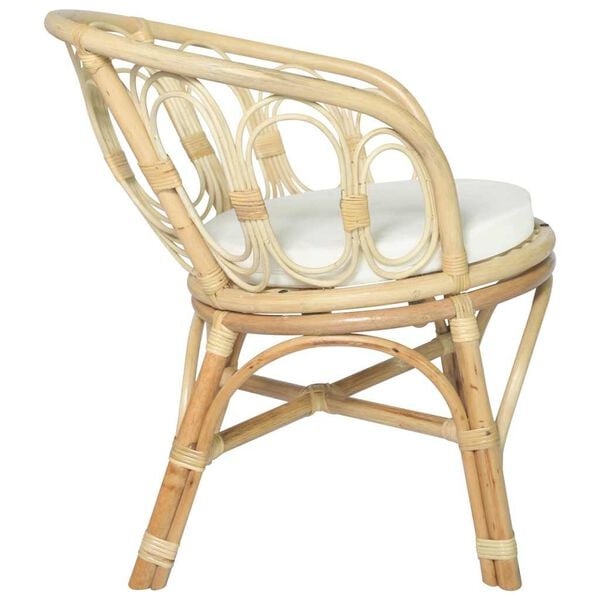 Vidaxl Rattan-Esszimmerstuhl mit Leinenkissen - Natur - 35% Rabatt