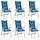 6er-Set Hochlehner-Stuhlkissen 120x50x7 cm, Meliertes Blau - 34% Rabatt