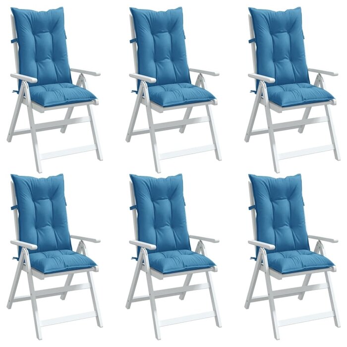 Vidaxl 6er-Set Hochlehner-Stuhlkissen 120x50x7 cm, Meliertes Blau - 34% Rabatt