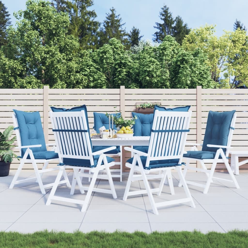 Vidaxl 6er-Set Hochlehner-Stuhlkissen 120x50x7 cm, Meliertes Blau - 34% Rabatt