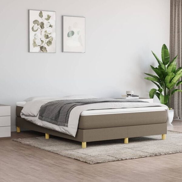 Vidaxl Boxspringbett 140x190 cm Stoff Taupe - 34% Rabatt