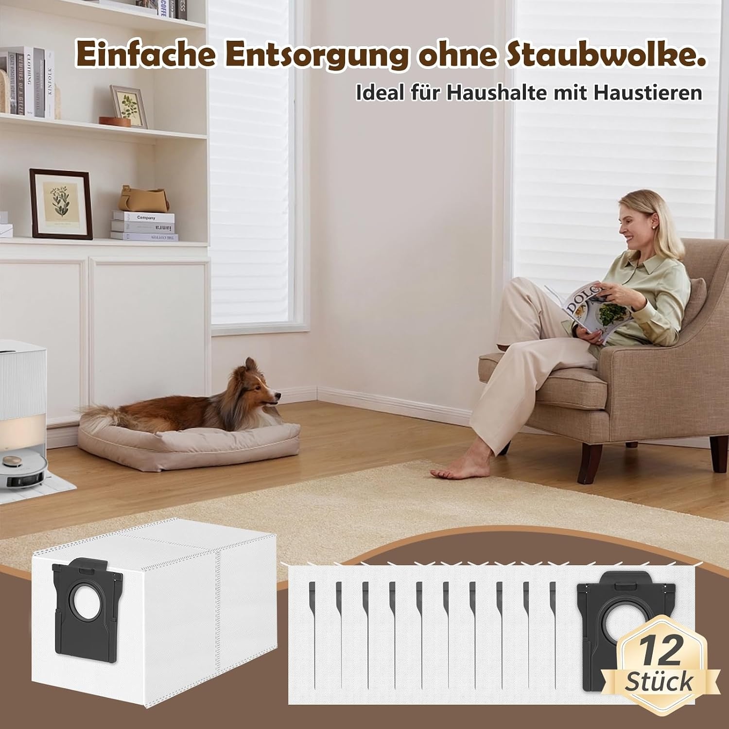 Dreame 12 Staubsaugerbeutel für Saugroboter - 29% Rabatt - Passend für viele Modelle