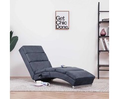 Vidaxl Massage-Liegestuhl Kunstwildleder Grau 155cm - 41% Rabatt
