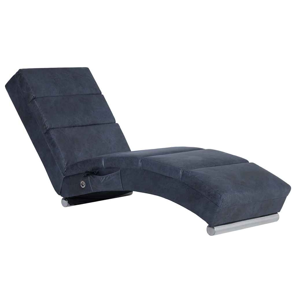 Vidaxl Luxus Massage-Liegestuhl Kunstwildleder Grau - 35% Rabatt