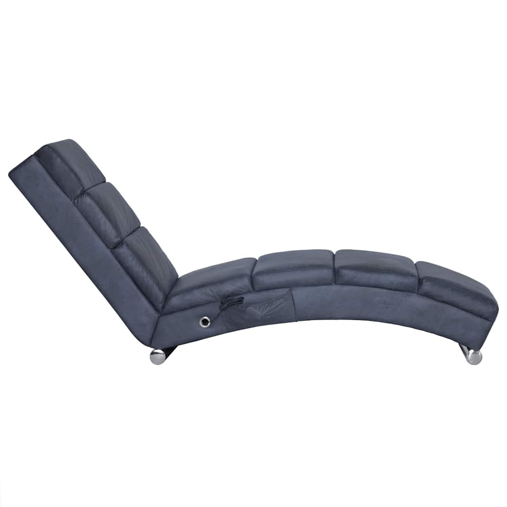 Vidaxl Luxus Massage-Liegestuhl Kunstwildleder Grau - 35% Rabatt