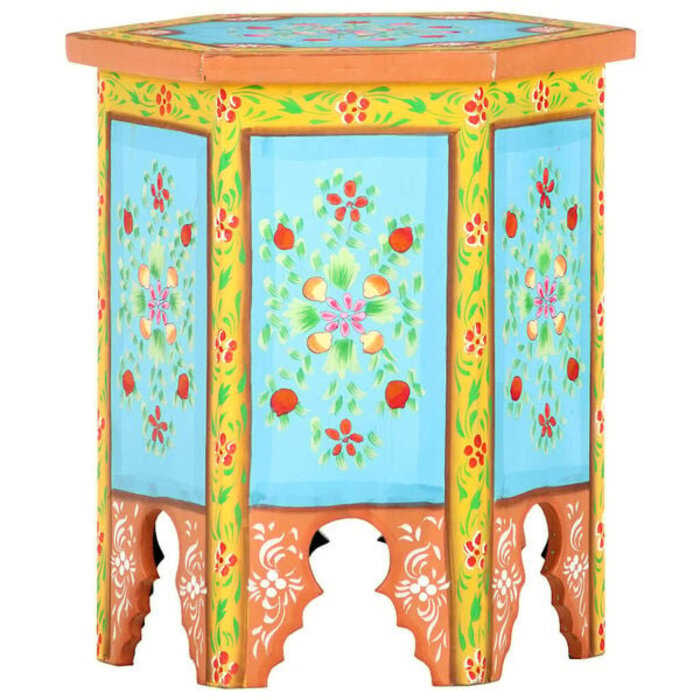 Vidaxl Handbemalter Mangoholz Beistelltisch - 34% Rabatt - Unikat - 38x33x42 cm