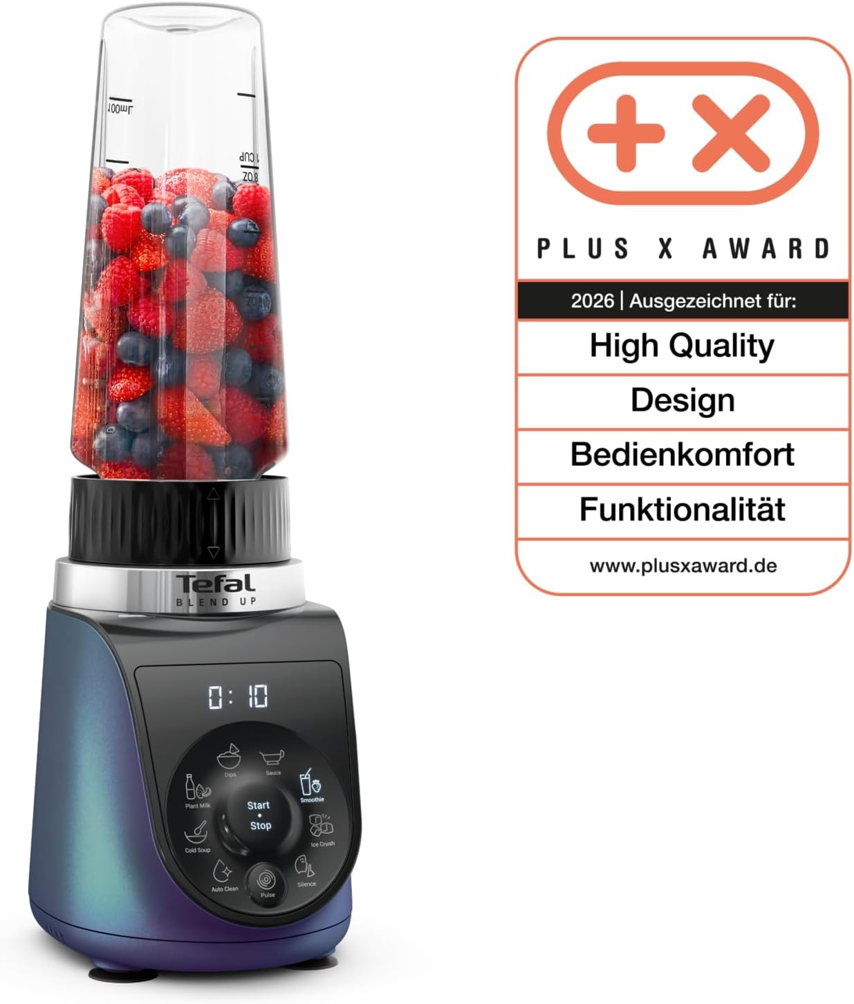 Mini-Standmixer 1000W 700ml 8 Programme - Borealblau - 34% Rabatt