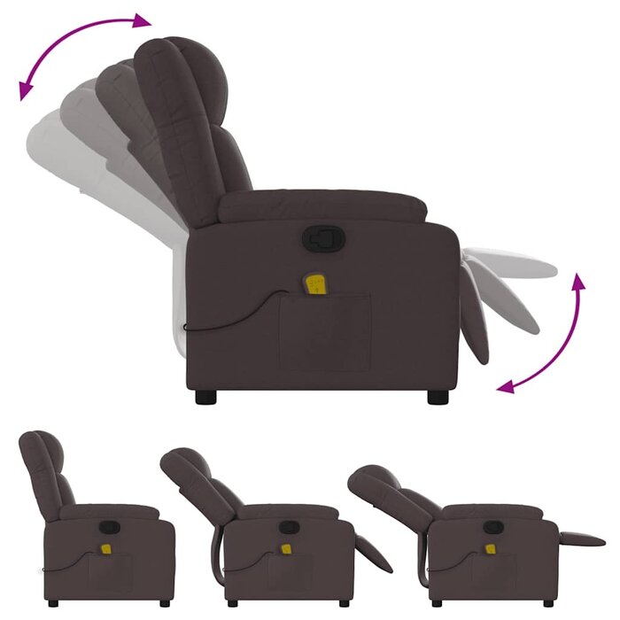 Vidaxl Massagesessel aus Stoff Dunkelbraun - 35% Rabatt - Verstellbar & Komfortabel
