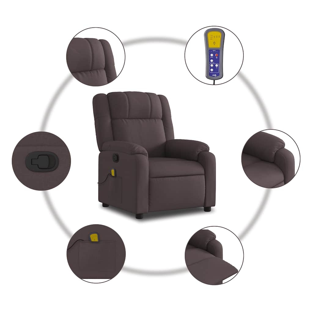 Vidaxl Massagesessel aus Stoff Dunkelbraun - 35% Rabatt - Verstellbar & Komfortabel