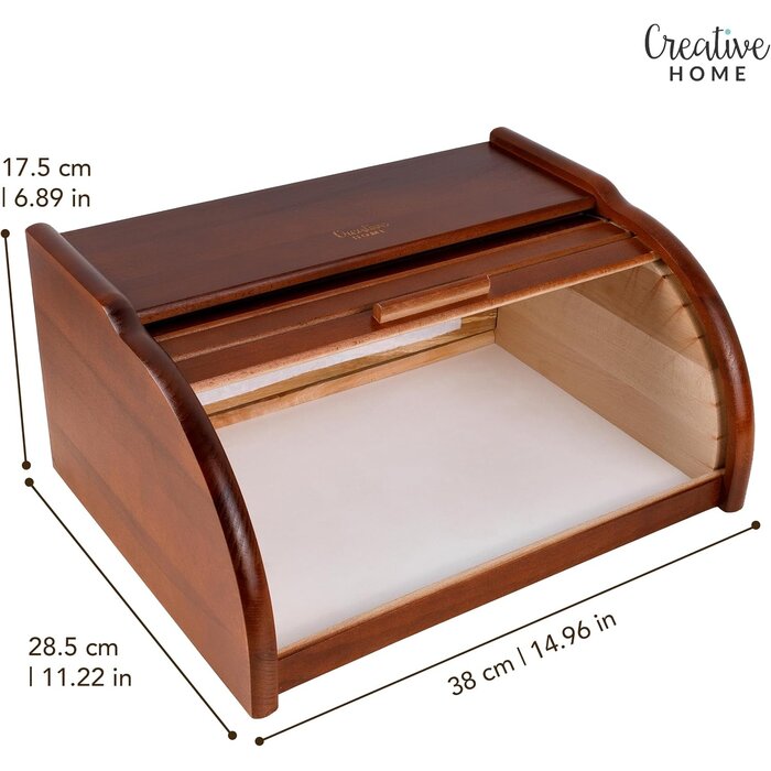 Brotkasten aus Buchenholz mit Rolldeckel 40x27,5cm - 32% Rabatt