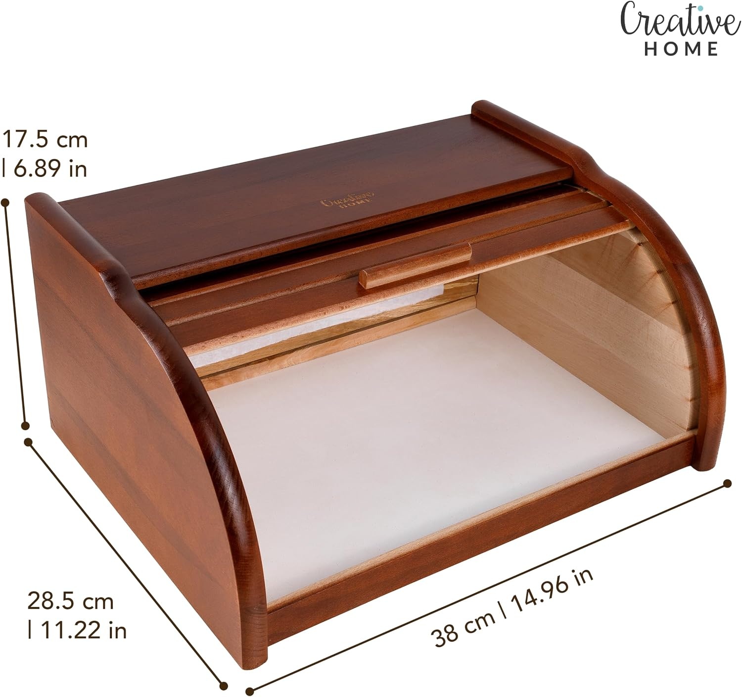 Brotkasten aus Buchenholz mit Rolldeckel 40x27,5cm - 32% Rabatt