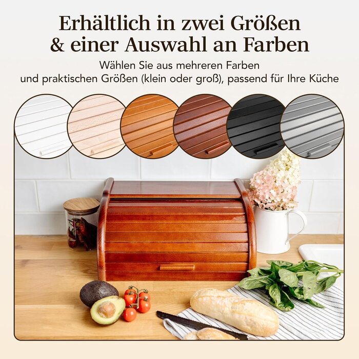 Brotkasten aus Buchenholz mit Rolldeckel 40x27,5cm - 32% Rabatt