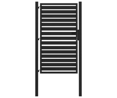 Vidaxl Gartentor abschließbar 100x150 cm Aluminium Schwarz - 35% Rabatt