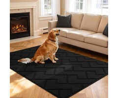 Große Fußmatte 119x180 cm Schwarz - 34% Rabatt - Rutschfest & Pflegeleicht