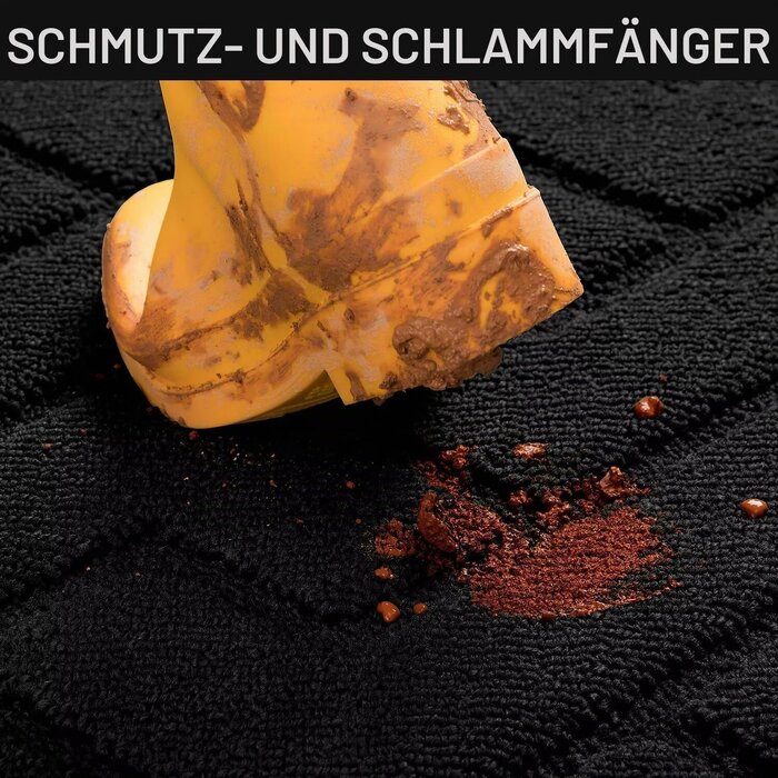 Große Fußmatte 119x180 cm Schwarz - 34% Rabatt - Rutschfest & Pflegeleicht