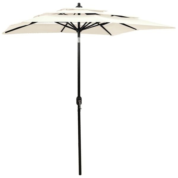 Vidaxl 3-lagiger Sonnenschirm 2x2 m, sandfarben - 34% Rabatt