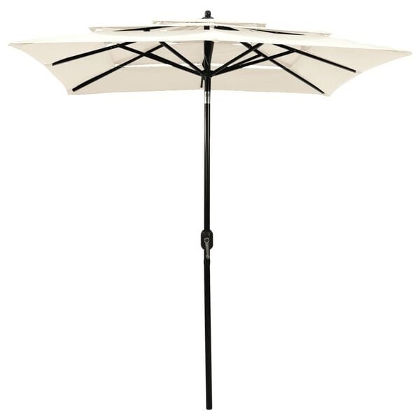 Vidaxl 3-lagiger Sonnenschirm 2x2 m, sandfarben - 34% Rabatt