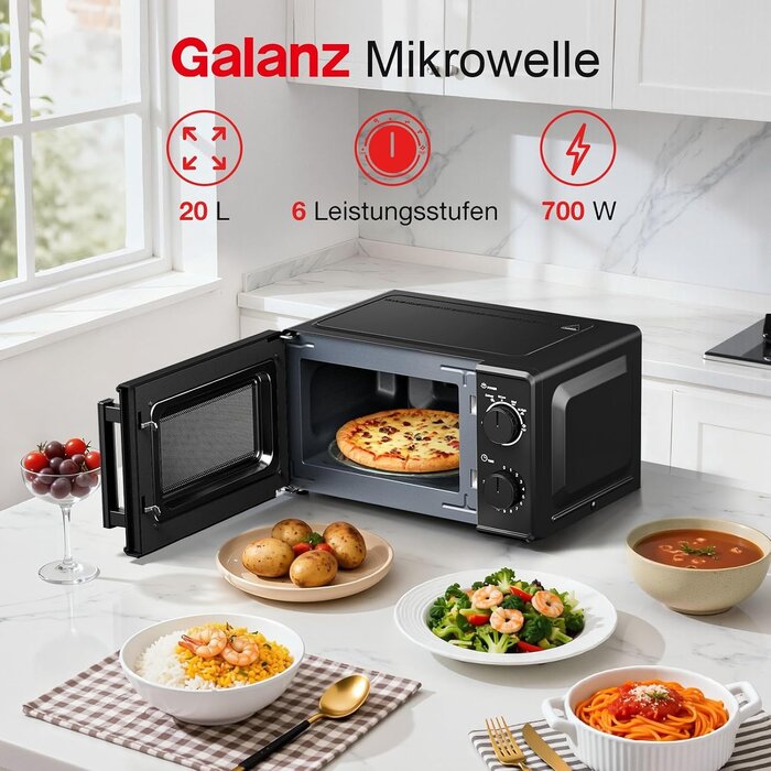 Solo-Mikrowelle 20L - 700W - 35% Rabatt - Schwarz