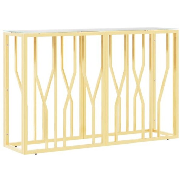 Vidaxl Wandkonsole Edelstahl/Glas Gold 110x30x70 cm - 35% Rabatt
