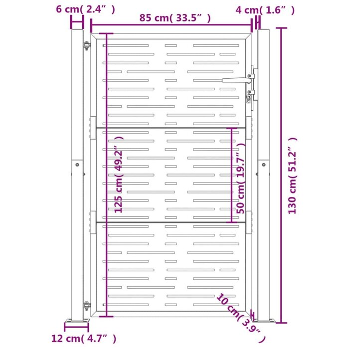 Vidaxl Gartentor Anthrazit 105x130 cm aus Stahl - 35% Rabatt
