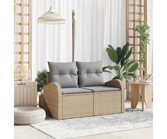 Vidaxl Gartenbank mit Kissen Beige 124x62cm - 35% Rabatt