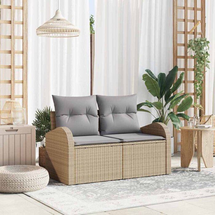 Vidaxl Gartenbank mit Kissen Beige 124x62cm - 35% Rabatt