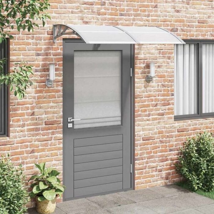 Vidaxl Türvordach 150x100 cm Polycarbonat Grau - 34% Rabatt