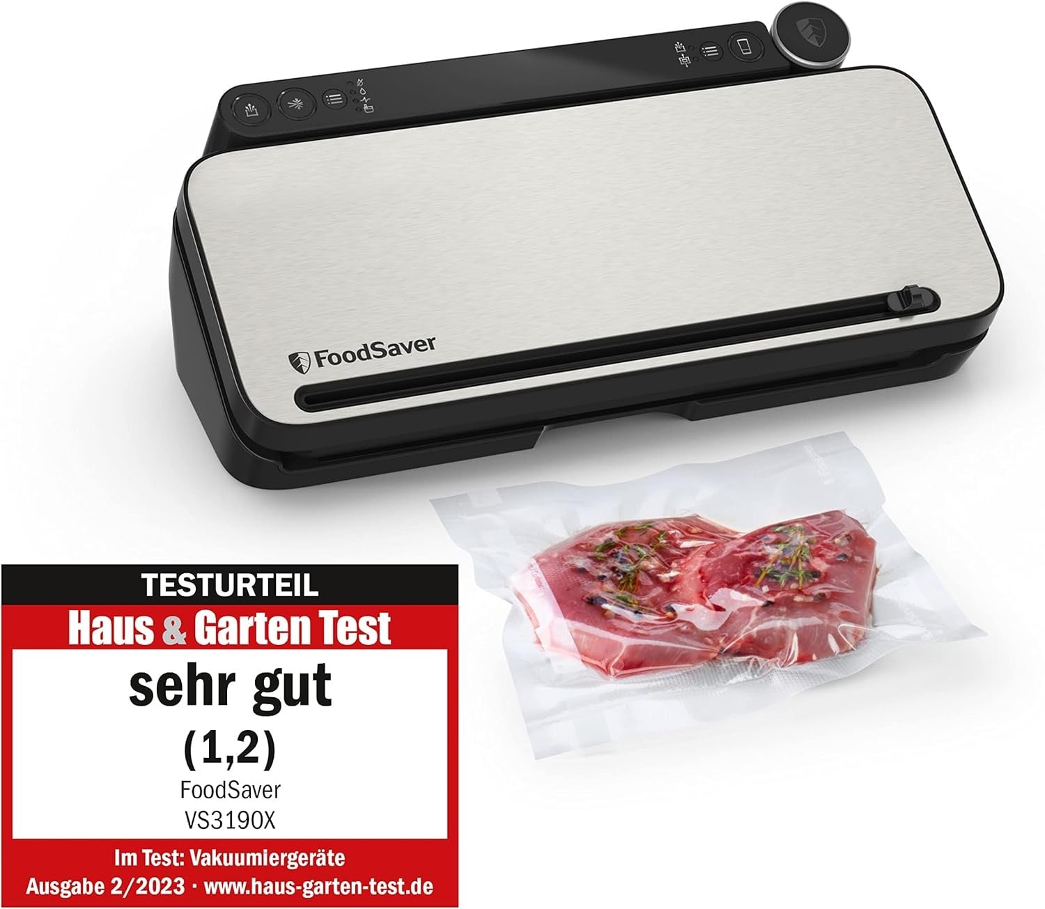 Vakuumiergerät VS3190X Edelstahl - 34% Rabatt auf Ausgepackt-Modell