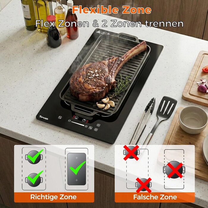 Induktionskochfeld 30 cm mit Flexzone 3500W - 34% Rabatt