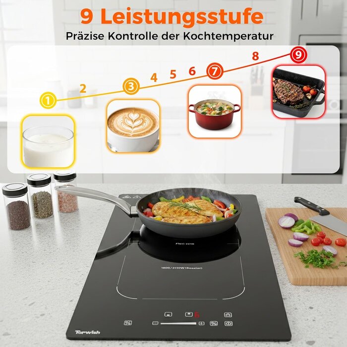 Induktionskochfeld 30 cm mit Flexzone 3500W - 34% Rabatt