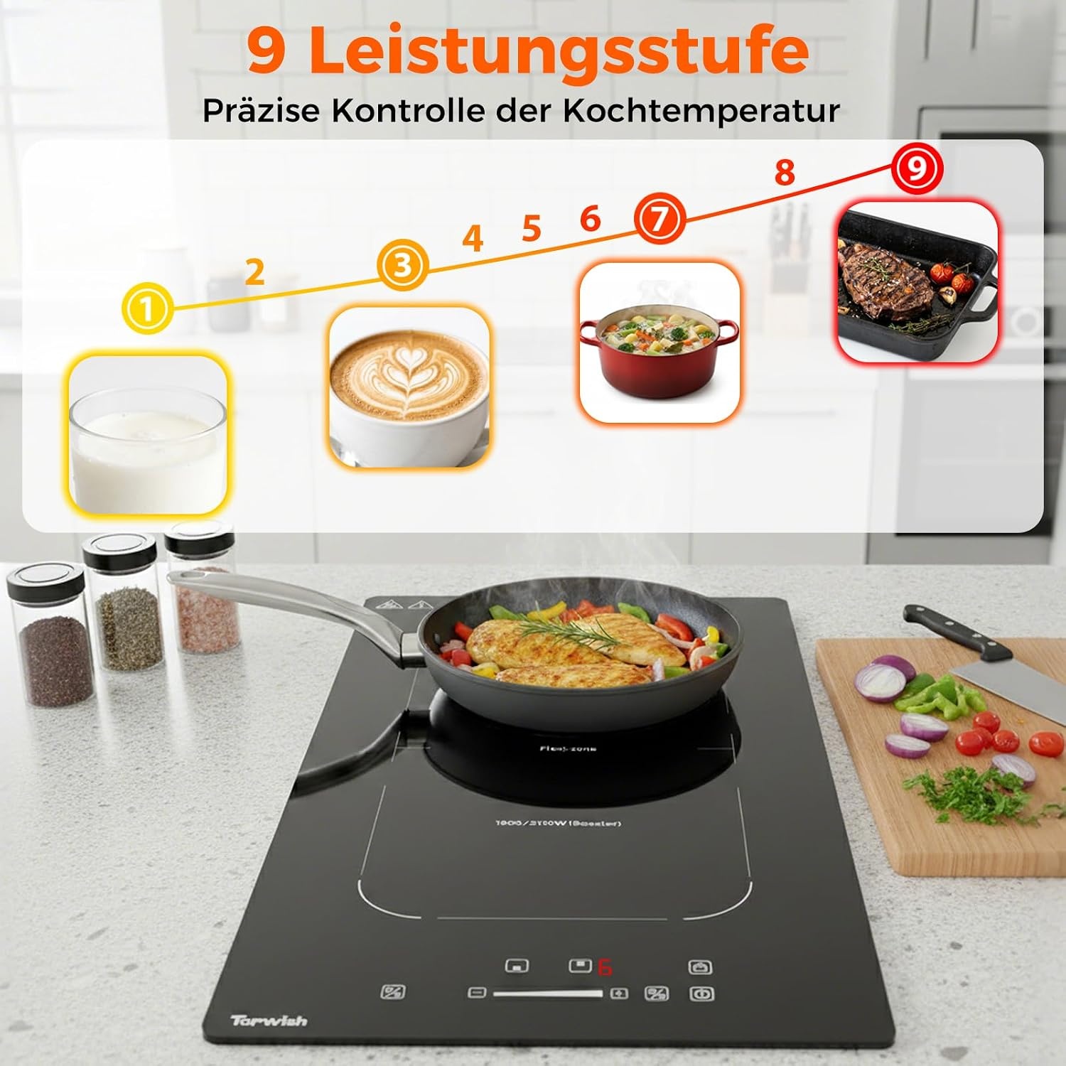 Induktionskochfeld 30 cm mit Flexzone 3500W - 34% Rabatt