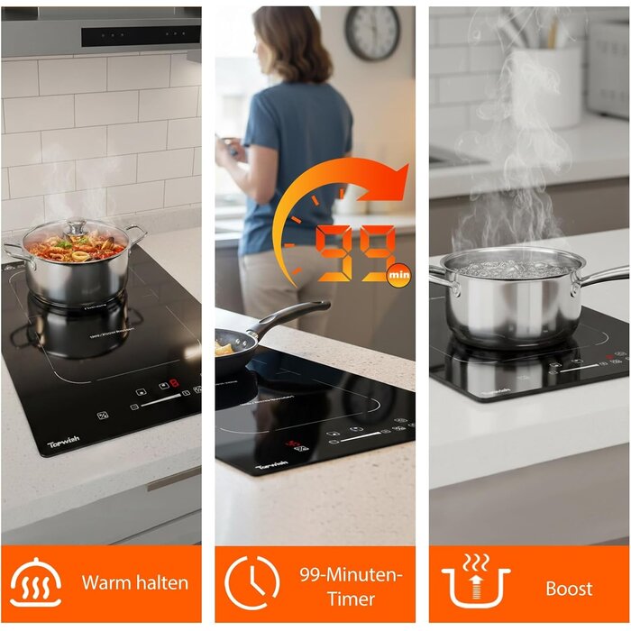 Induktionskochfeld 30 cm mit Flexzone 3500W - 34% Rabatt