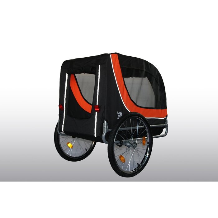 Viking Choice Fahrradanhänger für Hunde bis 40 kg - Orange/Schwarz - 34% Rabatt