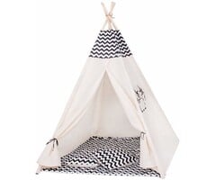 Viking Choice Tipi Kinder-Spielzelt Zebra-Design - 42% Rabatt - 100% Baumwolle & Kiefernholz