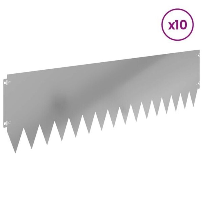Vidaxl Rasenkante 10er-Set 103 x 30 cm Stahl Silber - 34% Rabatt