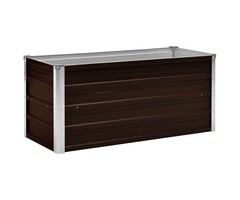 Vidaxl Hochbeet 100x40x45 cm aus verzinktem Stahl in Braun - 39% Rabatt