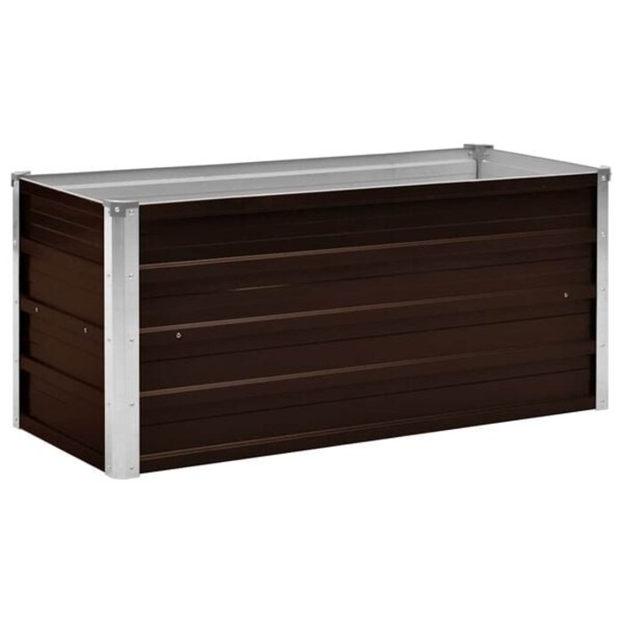 Vidaxl Hochbeet 100x40x45 cm aus verzinktem Stahl in Braun - 31% Rabatt