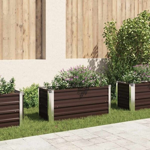 Vidaxl Hochbeet 100x40x45 cm aus verzinktem Stahl in Braun - 31% Rabatt