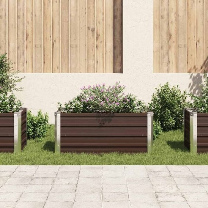 Vidaxl Hochbeet 100x40x45 cm aus verzinktem Stahl in Braun - 31% Rabatt