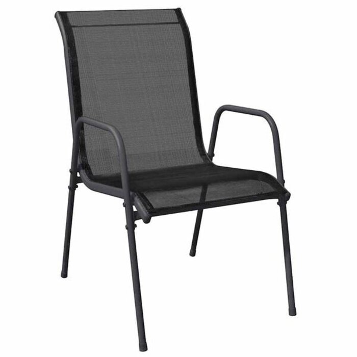 Vidaxl 4er Set Gartenstühle Stahl & Textilene Schwarz - 34% Rabatt