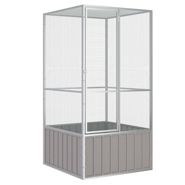 Vidaxl Große Voliere aus verzinktem Stahl 111x107x211,5 cm - 35% Rabatt