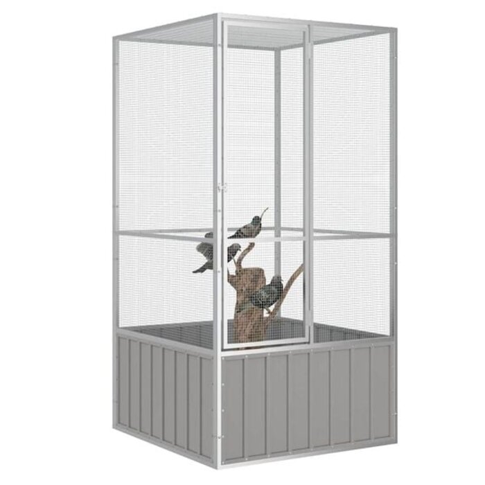 Vidaxl Große Voliere aus verzinktem Stahl 111x107x211,5 cm - 35% Rabatt
