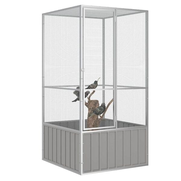 Vidaxl Große Voliere aus verzinktem Stahl 111x107x211,5 cm - 35% Rabatt